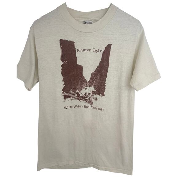 Hanes Other - Kinsman Taylor White Water Red Mountain Single Stitch T Shirt Mens Medium USA